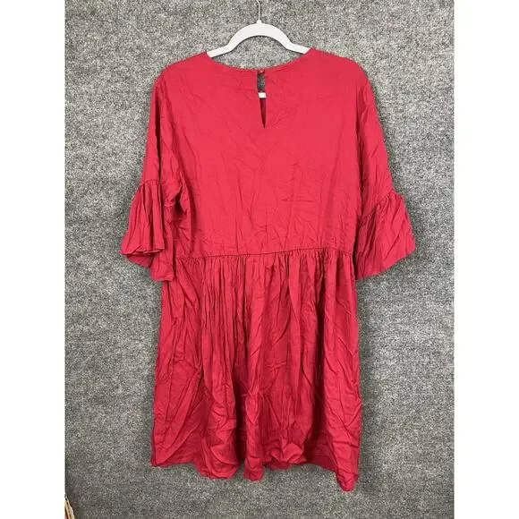 KIRUNDO Women's 2024 Summer Boho Floral Embroidered Mini Babydoll Dress Large - Picture 4 of 9